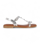 Chika10 Algarroba 02 sandaler i sølvfarvet læder