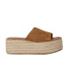 Chika10 Leather Sandals Bonna 24 brown-Platform height 6cm