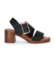 Chika10 Skórzane sandały Gotica 08N czarne - Wysokość obcasa 5cm