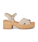 Chika10 Usnjene sandale Hachi 01 beige -Višina pete 5 cm