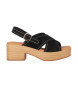 Chika10 Sandales en cuir Hachi 02 noir - Hauteur du talon 5cm