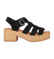Chika10 Leren sandalen Hachi 04 Zwart