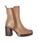 Chika10 Kate 01 Taupe leather ankle boots