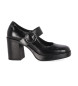 Chika10 Kate 03 Black leather shoes