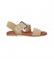 Chika10 Leren sandalen Naira 11 beige