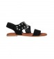 Chika10 Læder sandaler Naira 11 sort