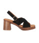 Chika10 Usnjene sandale New Godo 03 black -Višina pete 7 cm