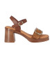 Chika10 Sandales en cuir New Godo 04 marron - Hauteur du talon 7cm