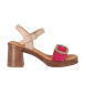 Chika10 Usnjene sandale New Godo 04 pink -Višina pete 7 cm