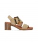 Chika10 Leather Sandals New Gotica 01 beige -Heel height 6cm