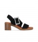 Chika10 Usnjeni sandali New Gotica 01 black -Višina pete 6 cm