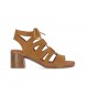 Chika10 Usnjeni sandali New Gotica 03 brown -Višina pete 6 cm