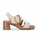 Chika10 Sandaler i læder New Gotica 04 beige -Hælhøjde 5 cm