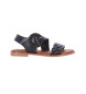 Chika10 Re Musaka 03 usnjeni sandali črne barve
