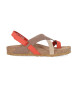 Chika10 Leren sandalen Palmar 02 koraal