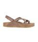 Chika10 Leren sandalen Palmar 02 bruin