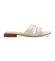 Clarks Ariany Mule sandálias de couro branco creme