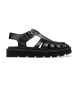 Clarks Meadow sandaler i lder med spnde, sort