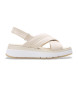 Clarks Sandalen van toscaans kruisleer beige