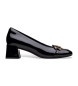 Clarks Nyta45 Court sapatos de couro preto