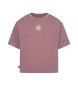 Converse T-shirt carr avec cusson de mandrin rose