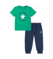 Converse Ensemble pantalon de jogging et T-shirt disséqué marine, vert