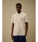 C.P. Company Polo Stretch Piquet Logo branco sujo