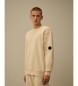 C.P. Company Felpa beige con motivo diagonale rialzato