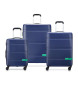 Delsey Paris Conjunto de trs malas de viagem em azul marinho