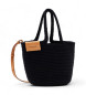 Desigual Braided leather basket M black