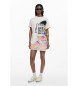 Desigual Vestido estilo t-shirt  bege