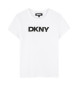 DKNY Weißes bedrucktes Kurzarm-T-Shirt