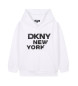 DKNY Felpa bianca con logo stampato