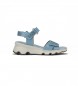 Dorking by Fluchos Læder sandaler Lais D9025 blå -Højde kile 6cm