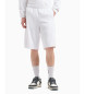 EA7 Logo Series Organic Cotton Bermuda Shorts white