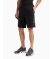 EA7 Logo Series Bermudashorts aus Baumwollmischung schwarz