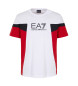 EA7 Kontrastreiches weißes T-Shirt