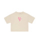 EA7 Camiseta de cuello redondo de algodn Visibility Girl beige