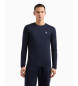 EA7 T-shirt elasticizzata in maglia blu navy