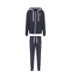 EA7 7 Lines navy stretch cotton blend tracksuit bottoms