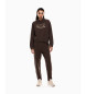 EA7 Organic cotton blend tracksuit with brown maxilogotype