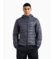 EA7 Chaqueta de plumas plegable Core Identity con capucha gris