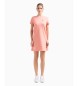 EA7 Short dress Core Lady pink stretch cotton knitted dress