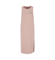 EA7 Logo Series long dress in pink stretch cotton