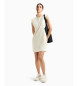 EA7 Graphic Series short dress in stretch cotton 
 beige