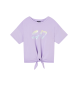 EA7 Lilla t-shirt med rund hals i elastisk bomuld fra Logo Series