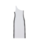 EA7 Abito asimmetrico in maglia elastica bianca