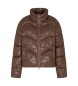 EA7 Giubbotto bomber trapuntato con monogramma marrone