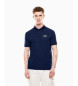 EA7 Tennis Pro two-tone polo shirt in navy Ventus7 technical fabric