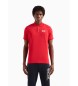 EA7 Visibility polo shirt in red stretch cotton